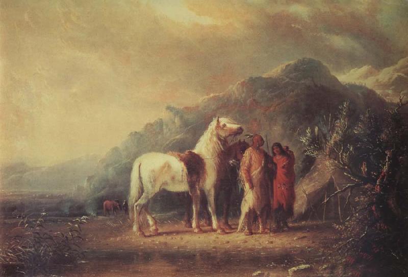 Alfred Jacob Miller Sioux camp Scene